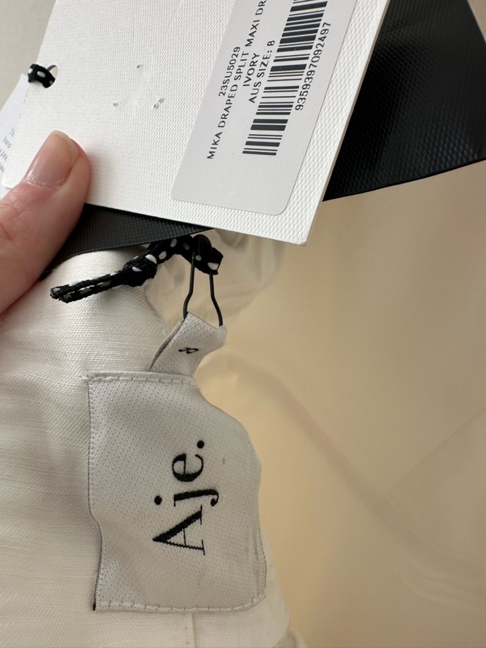 AJE Mika Draped Split White Midi Dress SZ US 4, AU 8 - Picture 11 of 11